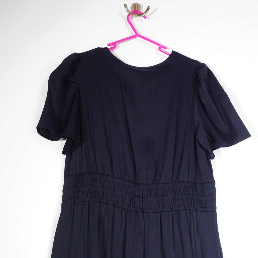 New Quince Silk Tiered Maxi Dress Women’s Small Navy Blue Maxi 4655 - Picture 11 of 11